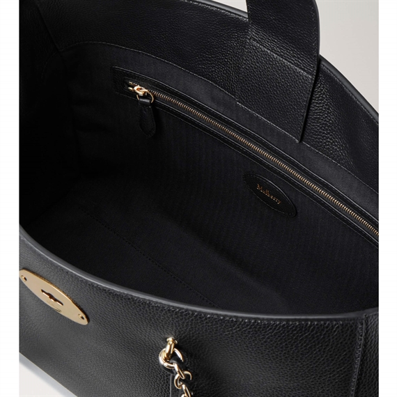 Mulberry Lily Chain Tote Black Small Classic Grain